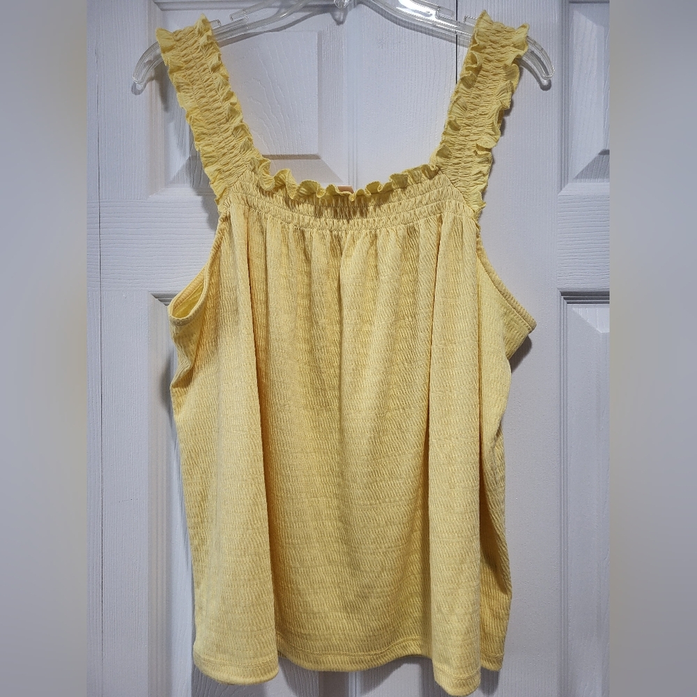 LC Lauren Conrad Yellow Ruffled Tank Top